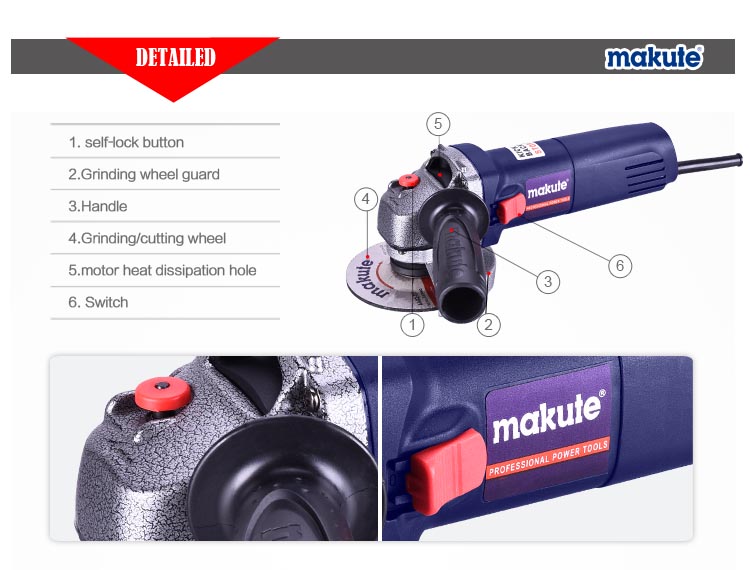 MAKUTE power tools 710w 100mm 115mm industrial AG014 angle grinder